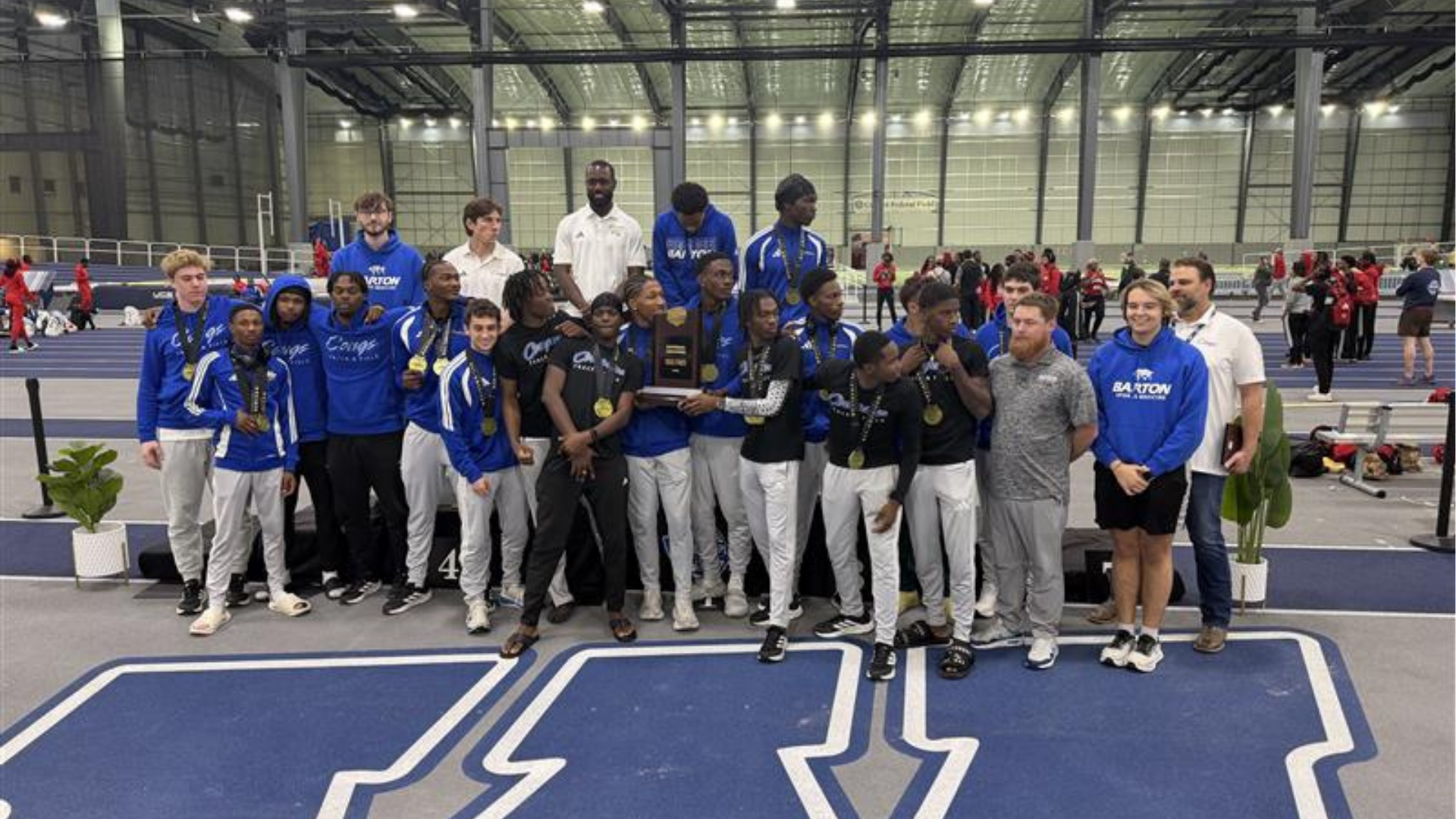 Barton wins first men's Indoor Track Championship since 2010